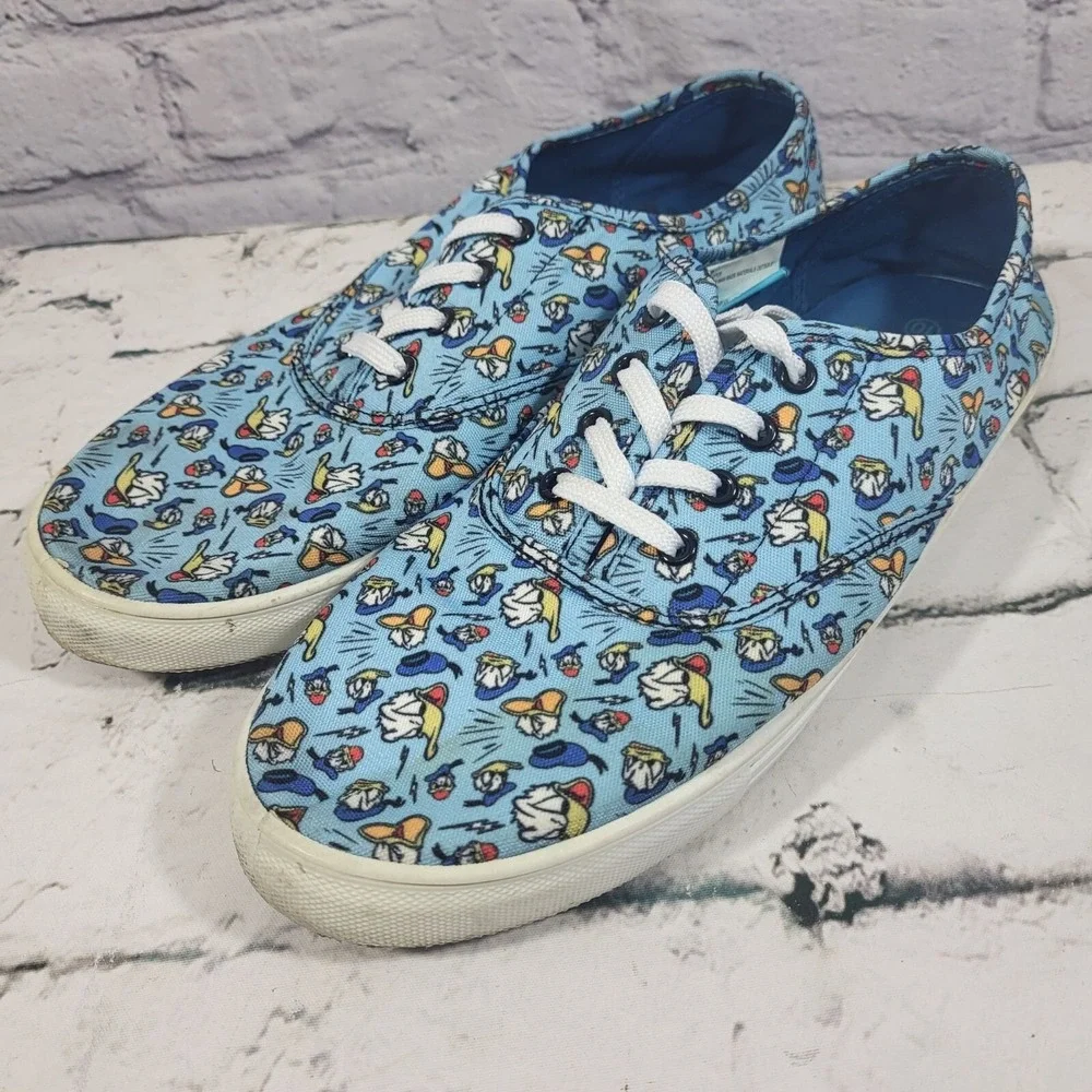 Disney Donald Duck Blue‎ Canvas Sneakers Low-Tops Womens Size 10